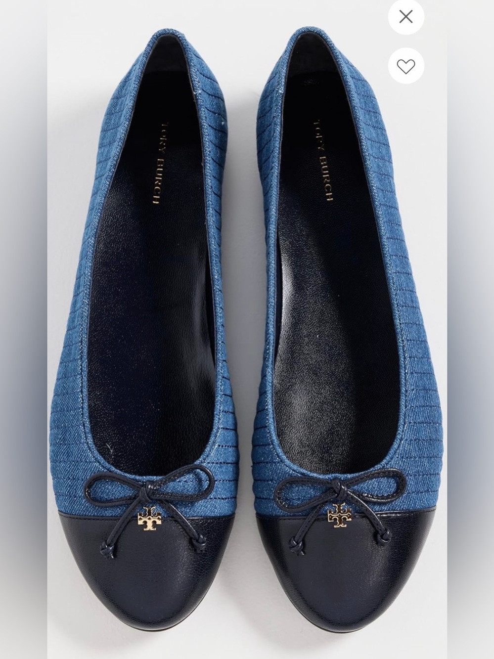 TORY BURCH Cap-Toe Quilted Ballet Flats